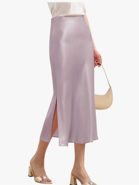H&M Satin Maxi Skirt in Lilac